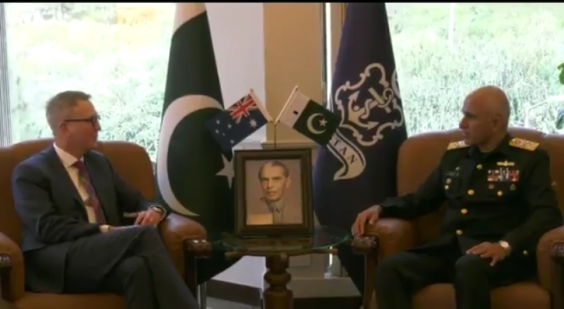 پاکستان میں تعینات آسٹریلین ہائی کمشنر کا نیول ہیڈکوارٹرز اسلام آباد کا دورہ