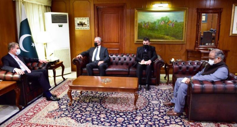 وزیر خارجہ شاہ محمود قریشی سے پاکستان میں تعینات فلسطین کے سفیر احمد جواد امین ربعئی کی ملاقات