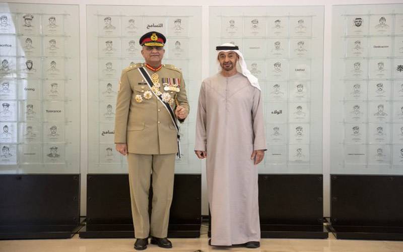  آرمی چیف کی صدر شیخ محمد بن زید النیہان سے ملاقات،  آرڈر آف دی یونین کے اعزاز سے  نواز 