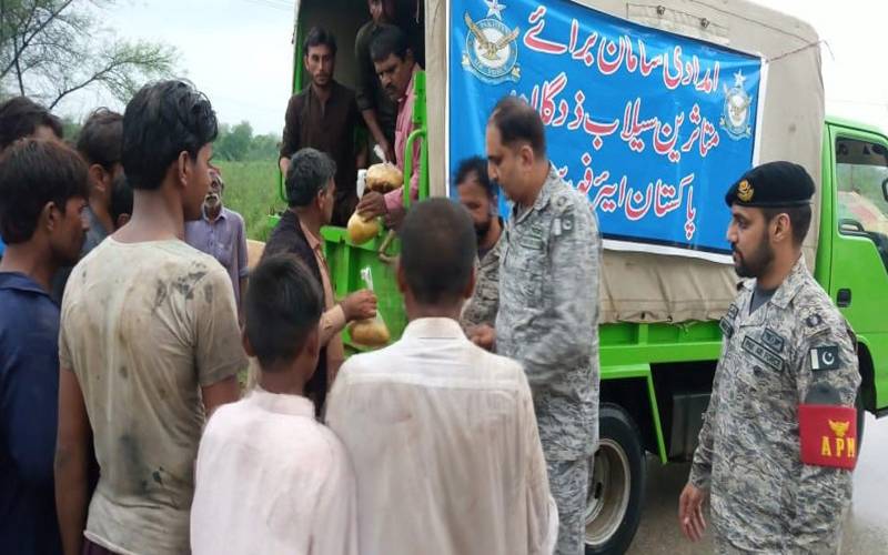 پاک فضائیہ نے بلوچستان، سندھ اور جنوبی پنجاب کے سیلاب سے متاثرہ علاقوں میں اپنی امدادی مہم تیز کر دی