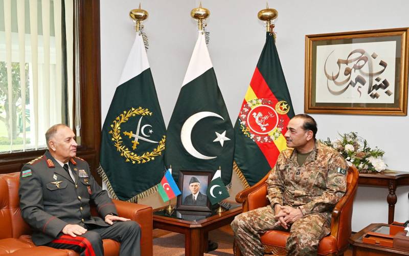 فیلڈ مارشل سید عاصم منیر سے آذربائیجان کے چیف آف جنرل سٹاف کرنل جنرل کریم ولیئیف کی ملاقات 