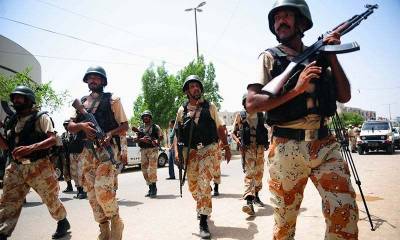 کراچی میں رینجرز نے کارروائی کرتے ہوئے چار ملزمان کو گرفتار 