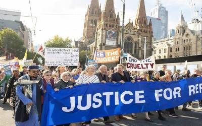 آسٹریلیا کے  متعدد شہروں میں   مہاجرین کے حق میں مظاہرے