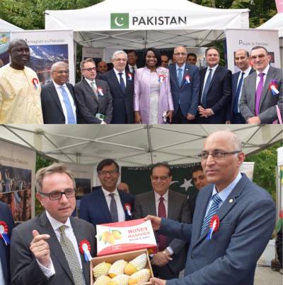 ڈپلومیٹک گارڈن پارٹی پیرس میں ثقافتی ورثہ اور روائیتی کھانوں کا پاکستانی سٹال شرکاء کی توجہ کا مرکز