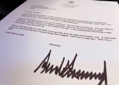 ٹرمپ نے ترک صدر کودھمکی آمیز خط لکھ دیا۔