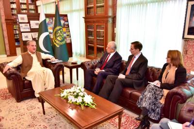 وزیر خارجہ سے زلمے خلیل کی ملاقات، طالبان سے مذاکرات پر اعتماد میں لیا