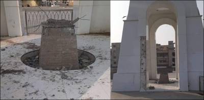 کراچی، عزیزآباد میں یادگار شہدا پر نامعلوم افراد کی توڑ پھوڑ