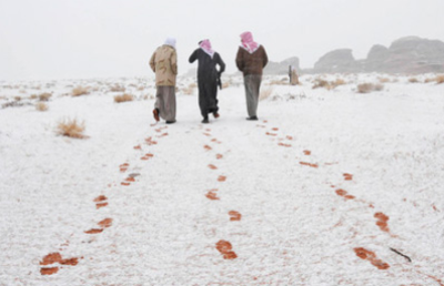 سعودی عرب میں شدید سردی، مختلف شہروں میں برف باری