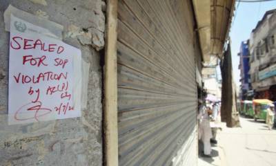 پشاور:کورونا ضابطہ اخلاق کی خلاف ورزی، متعدد ریسٹورنٹ، دکانیں بند