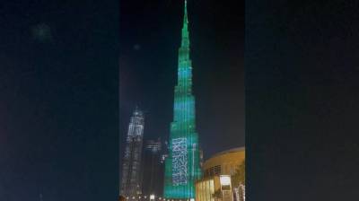 سعودی عرب قومی دن:ربرج الخلیفہ سعودی عرب کے قومی پرچم کے رنگ میں تبدیل