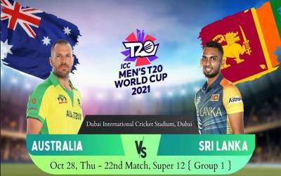 T20ورلڈکپ2021: آج آسٹریلیا اور سری لنکا دبئی میں مدمقابل ہونگے۔