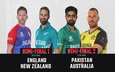 ٹی 20ورلڈکپ 2021: پاکستان،نیوزی لینڈ ،آسٹریلیا اور انگلینڈ سیمی فائنل میں پہنچ گئیں۔