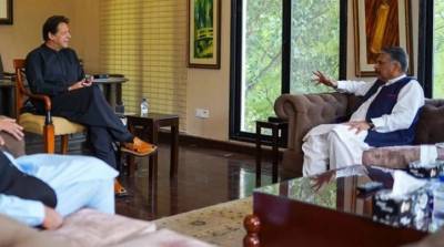 عمران خان سے مسلم لیگ (ض) کے سربراہ اعجاز الحق کی ملاقات 