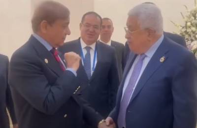 وزیراعظم شہباز شریف سے فلسطین کے صدر محمود عباس کی ملاقات