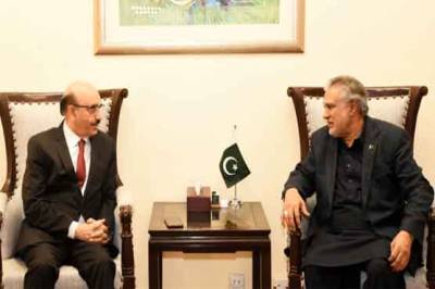 وزیر خزانہ سے امریکہ میں پاکستان کے سفیر مسعود خان کی ملاقات 