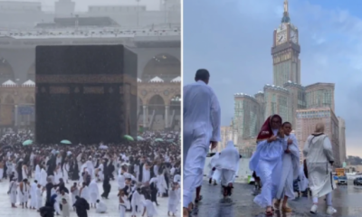 مسجد الحرام میں باران رحمت برسنے سے عمرہ زائرین کے چہرے کِھل اٹھے