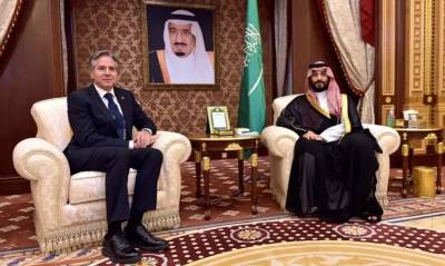 سعودی ولی عہد محمد بن سلیمان سے امریکی وزیر خارجہ انٹونی بلینکن کی ملاقات