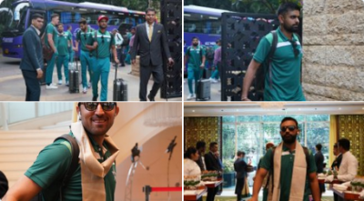 پاکستان کرکٹ ٹیم بنگلورو پہنچ گئی