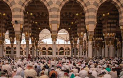 مسجد نبوی میں گزشتہ ہفتے لاکھوں زائرین کی آمد