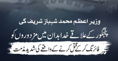 وزیراعظم محمد شہباز شریف کی پنجگور کے علاقے خدا بدان میں مزدوروں کو فائرنگ کر کے قتل کرنے کے واقعے کی شدید مذمت 